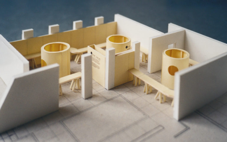Maquette van het ontwerp van de tentoonstelling over kuiperijen voor Museum Vlaardingen